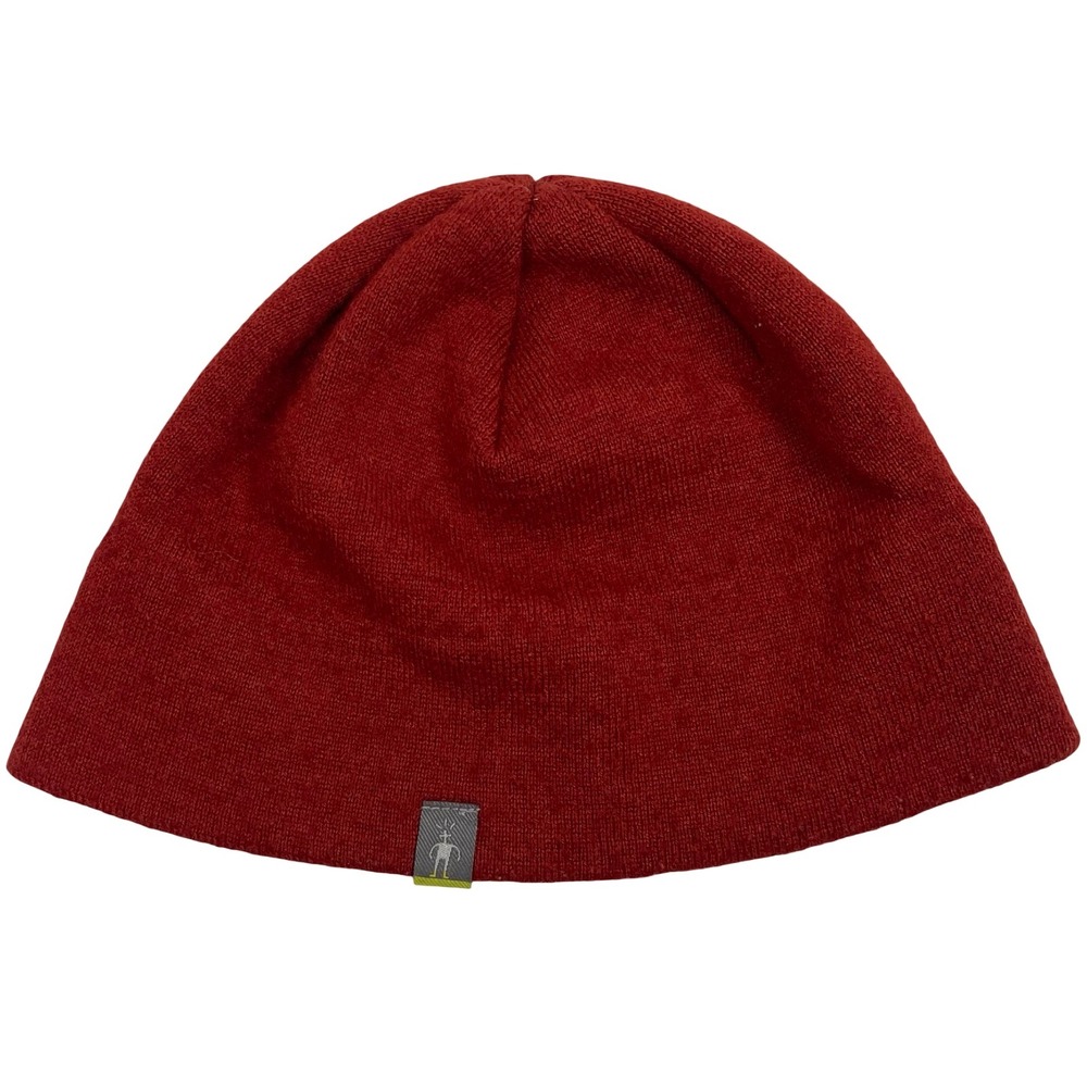 Smartwool Beanie Hat Mens OS Red Merino Wool Knit Logo Outdoor Skull Cap